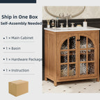 30 Inches Bathroom Vanity with Ceramic Sink