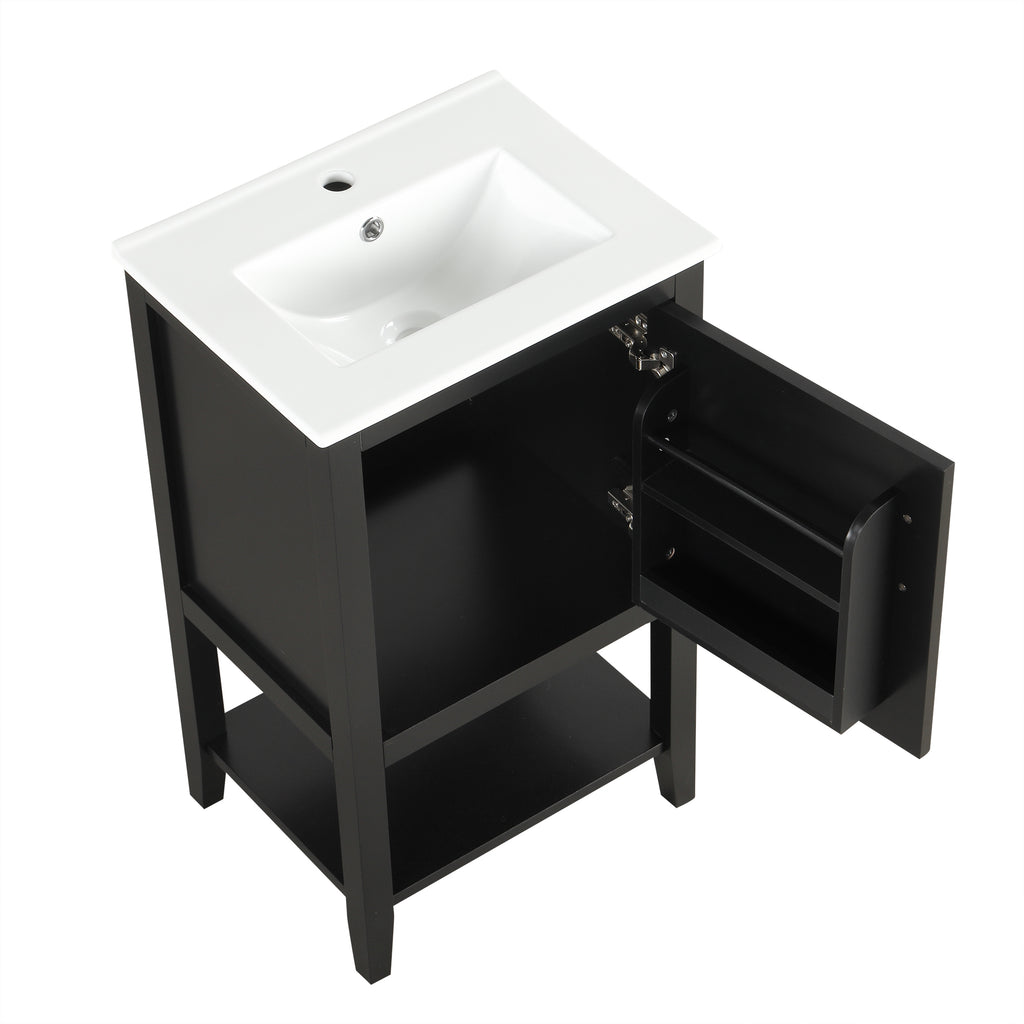 20" Bathroom Vanity with Sink - Black Cabinet