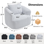 360° Swivel Round Upholstered Comfy Chair