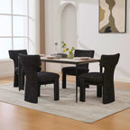 22.05" Wide Modern Upholstered Chenille Dining Chair Set of 4