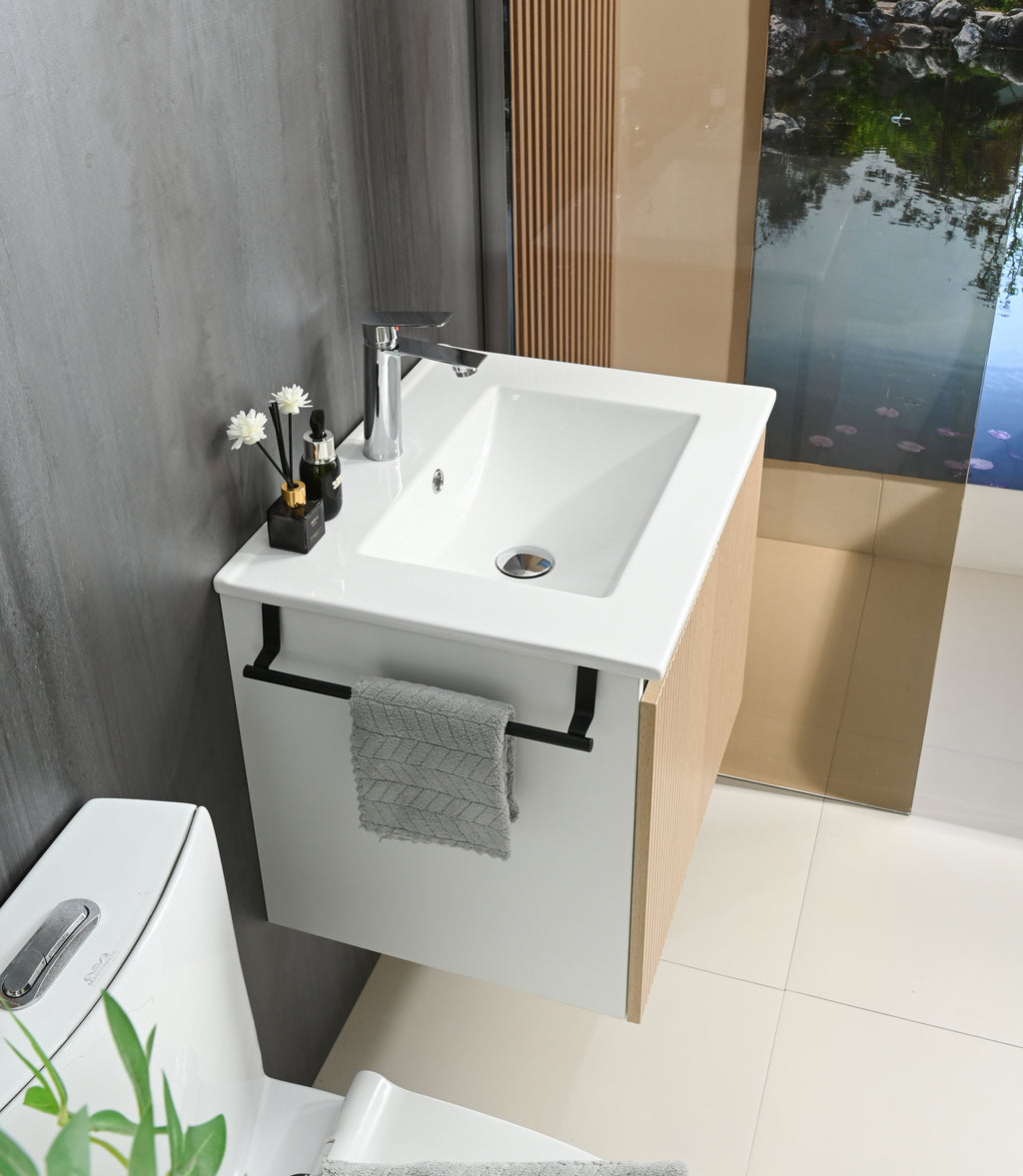 Goodyo 24" Wall-Mount Bathroom Sink Vanity Floating Storage Cabinet