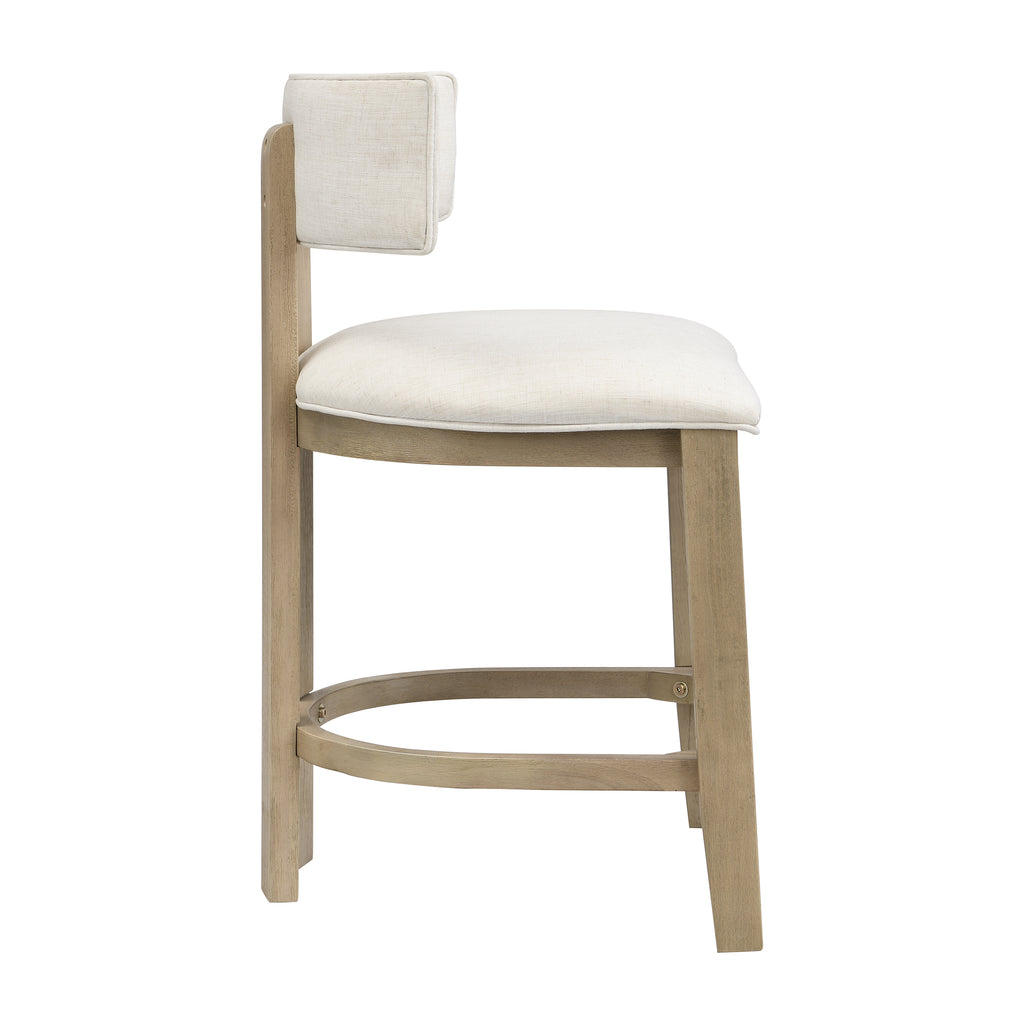 26" Counter Height Bar Stool Set of 2 - Light Ash & Beige