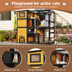GO Large Cat Catio - 4 Tiers Cat Enclosure for Outdoor Spaces