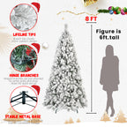 6FT Flocked Christmas Tree with 752 Tips