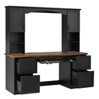 On-Trend Farmhouse Arched Computer Desk with Hutch