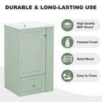20" Freestanding Bathroom Vanity With Ceramic Sink