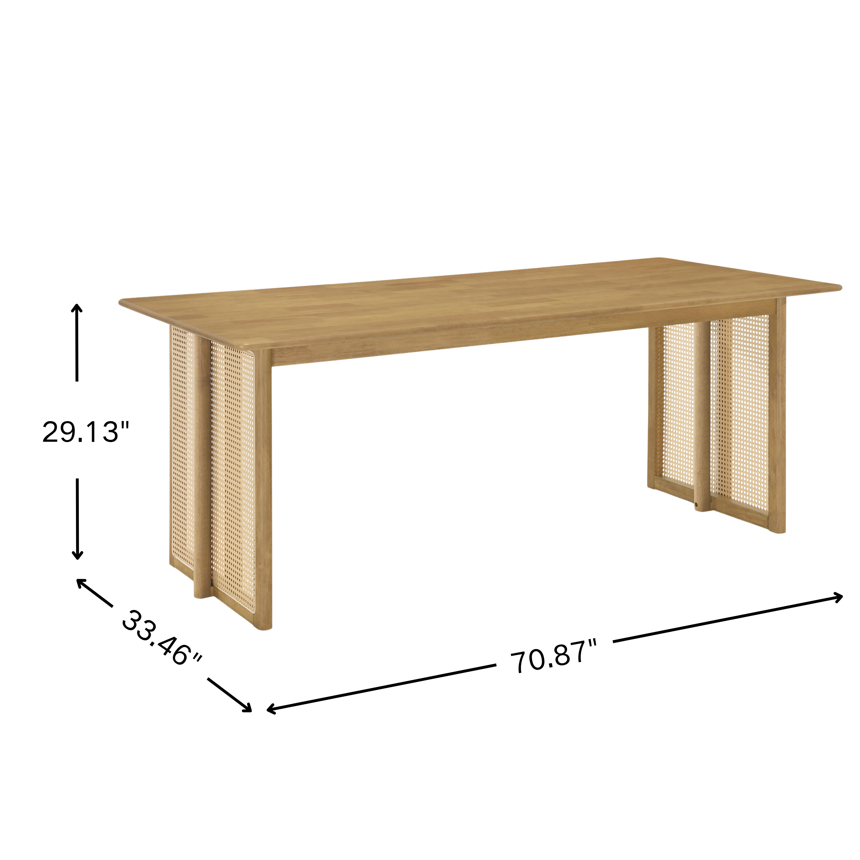 Natural Rubber Wood Dining Table