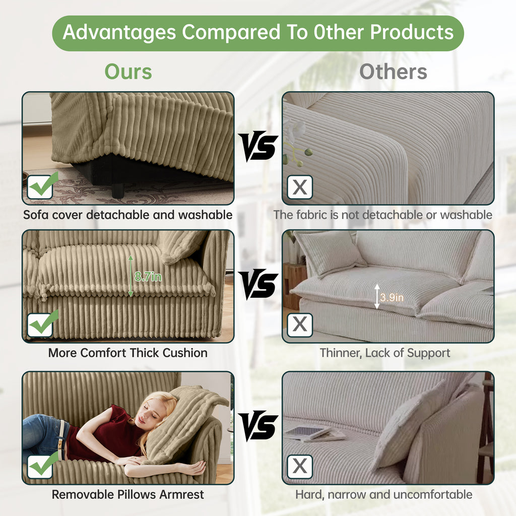 Slipcovered Long Sofa - 4 Seater