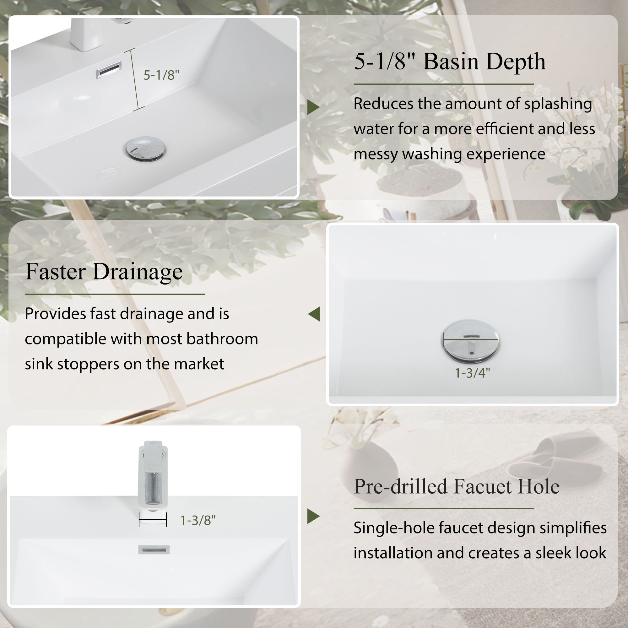 Bathin Freestanding Bathroom Vanity With Double Sinks