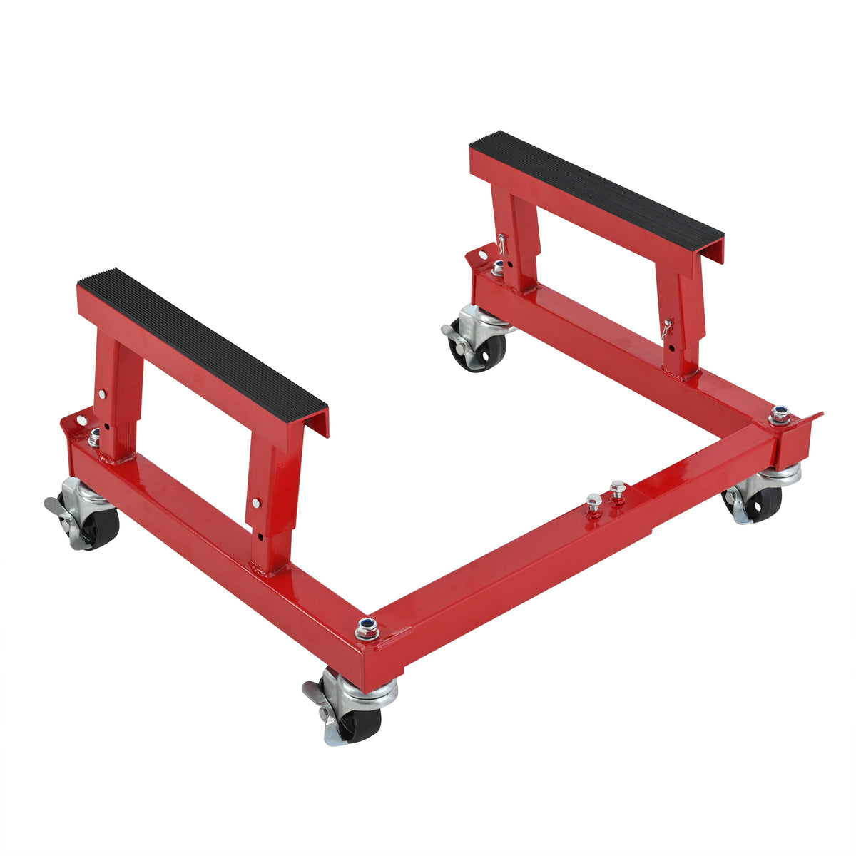 ATV Motorcycle Engine Cradle Dolly, Heavy Duty Iron Frame, Red