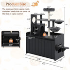 50.6" Cat Tree with Litter Box Enclosure