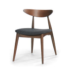 Set of 2 Retro Rubberwood Chairs with Ergonomic Back & Plush Cushions