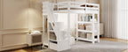 Twin Size Loft Bed with Shelves and Storage Staircase