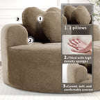 Round Sofa Bed with Memory Foam Sectional Couches for Living Room