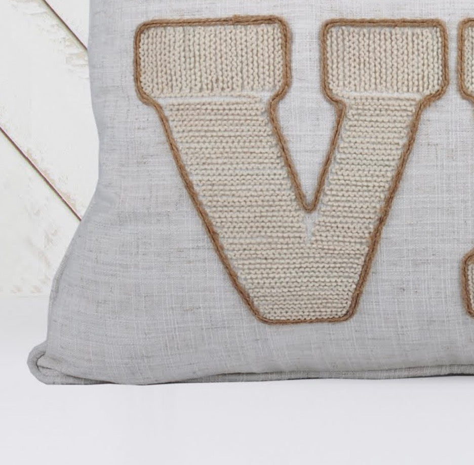 Love Pumpkin Embroidered Throw Pillow – Rustic