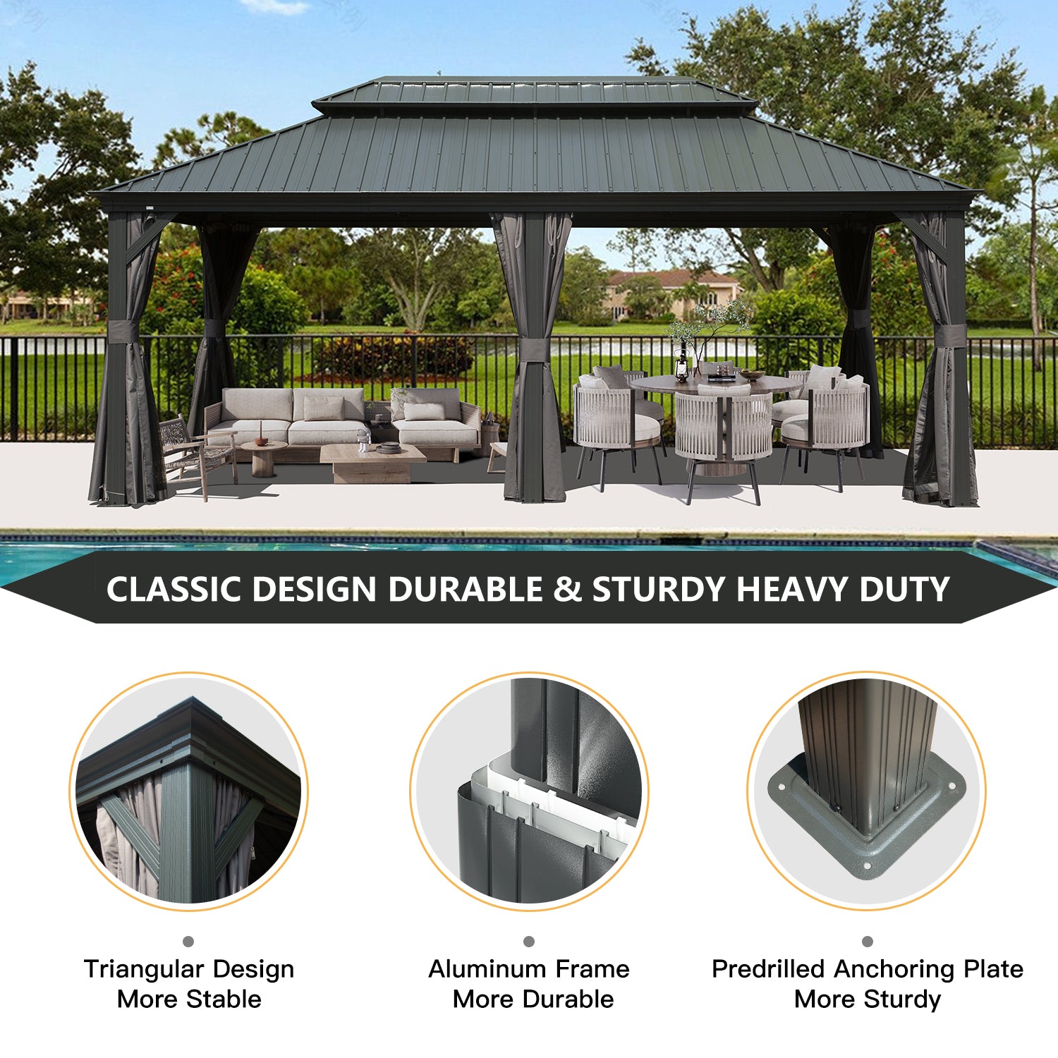 12' X 20' Hardtop Gazebo