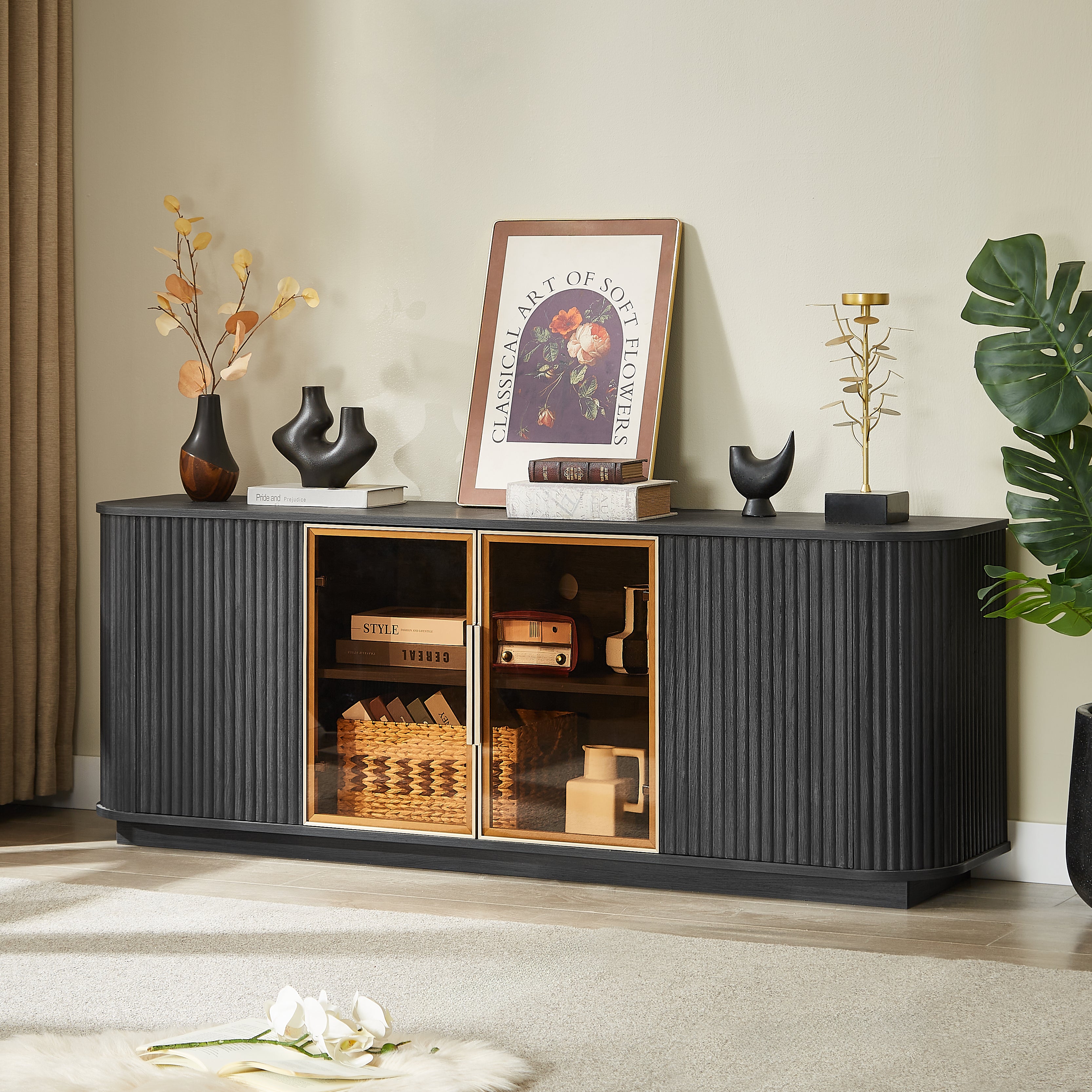 64-Inch Wavy TV Cabinet