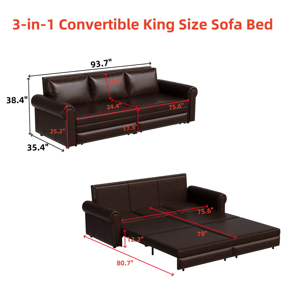 Chesterfield 93.7" King Pull Out Sofa Bed