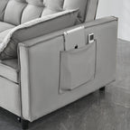 Modern Velvet Loveseat Futon Sofa Couch Pullout Bed