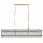 Modern Rectangular Crystal Glass Chandelier