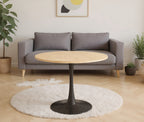 Modern Round Dining Table with Metal Base