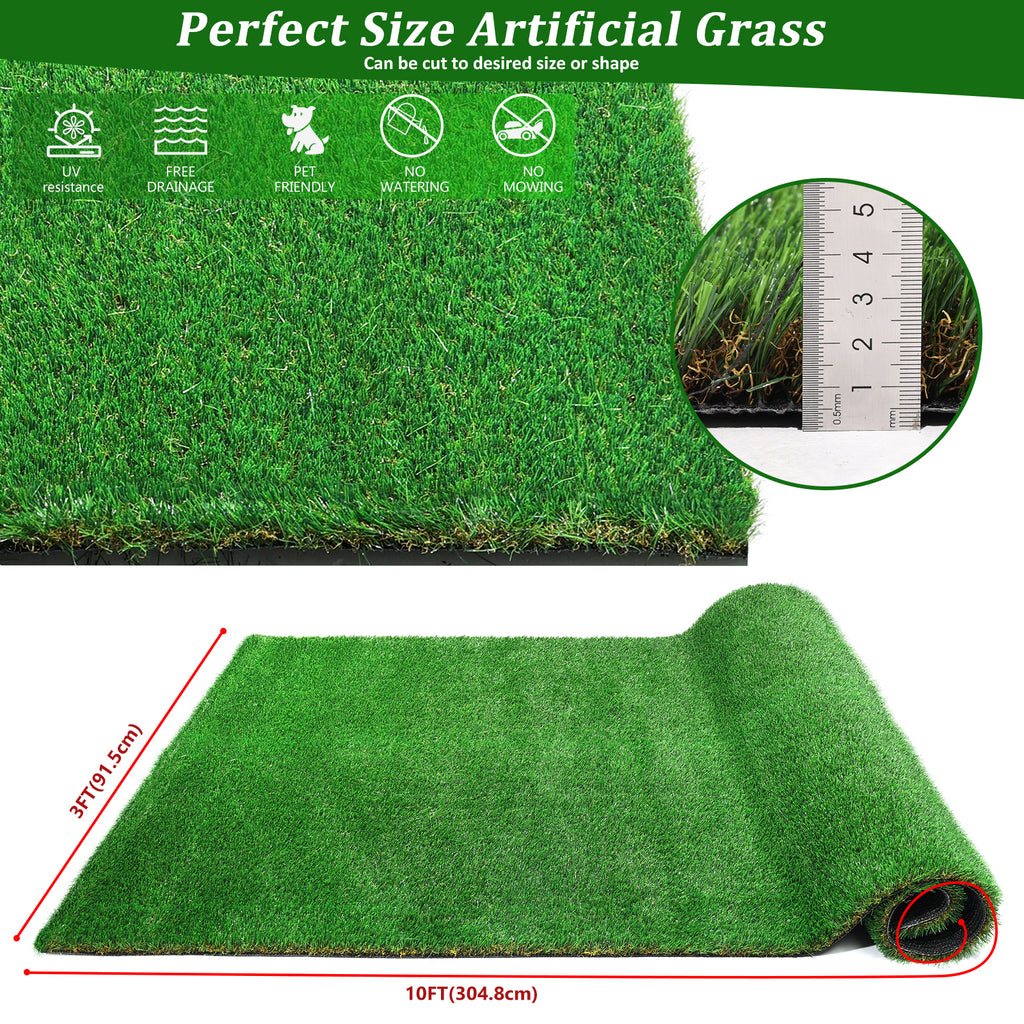 3FTX10FT Outdoor Artificial Grass Runner Rug