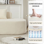 Boneless Curved Sectional Sofa with Pillows - White