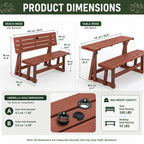 2-in-1 Convertible Bench Picnic Table