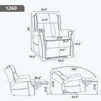 Grey Manual Recliner Chair in Faux Leather
