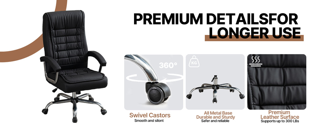 Executive Office Chair - High Back PU Leather Desk Chair