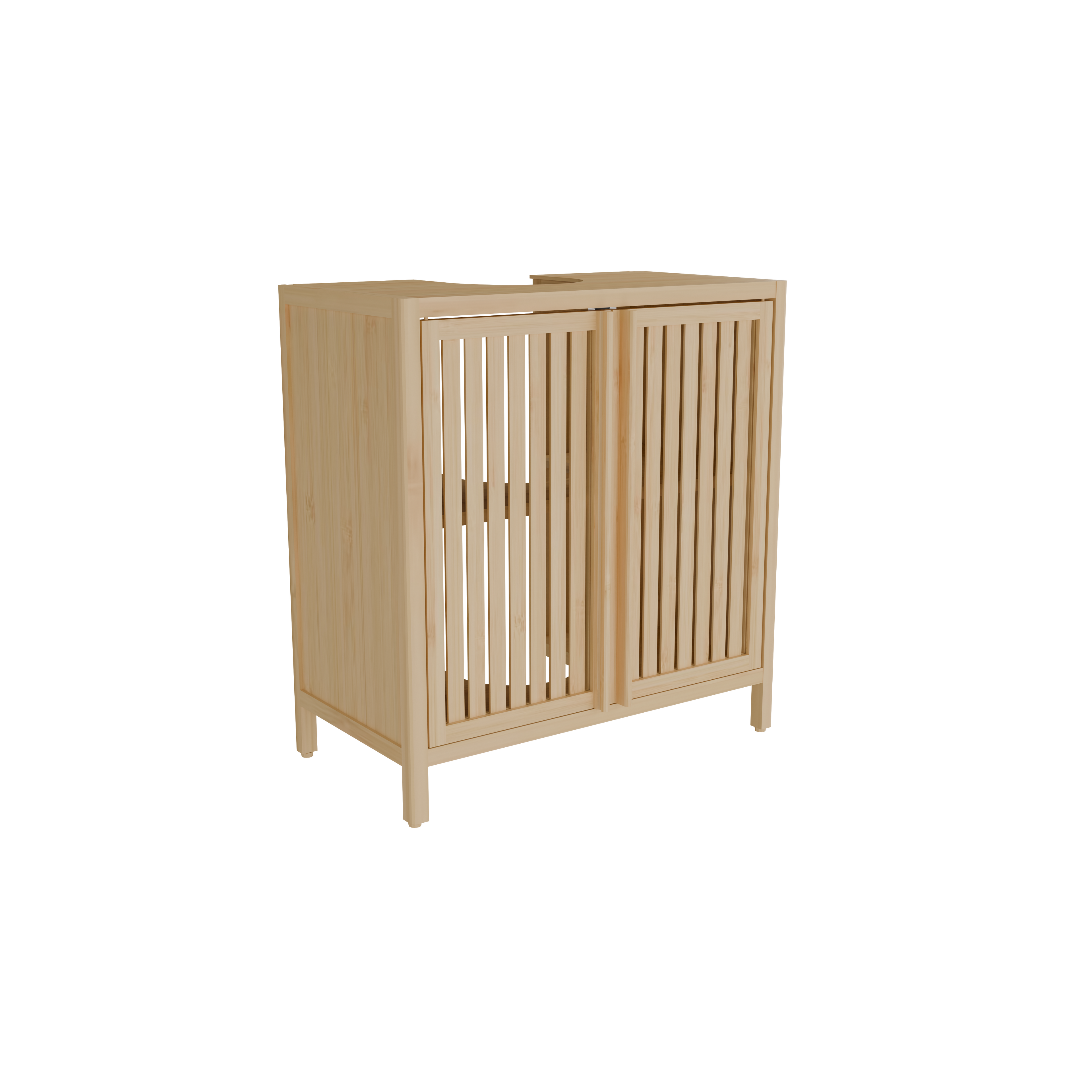Natural Bamboo Large Capacity Basin Cabinet