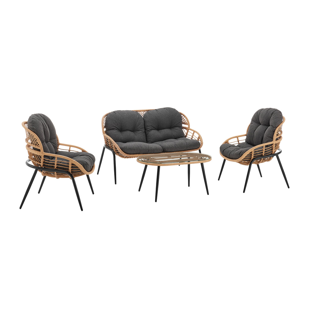 Pine 4-Piece Conversation Set