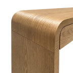 Walnut Curved Design 3-Drawer Long Console Table