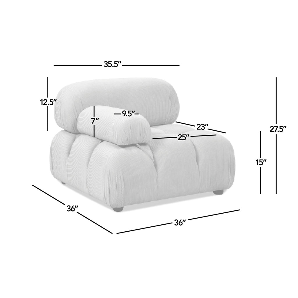 Marcel 36-Inch Bubble Modular Lounge Chair, Olive Velvet