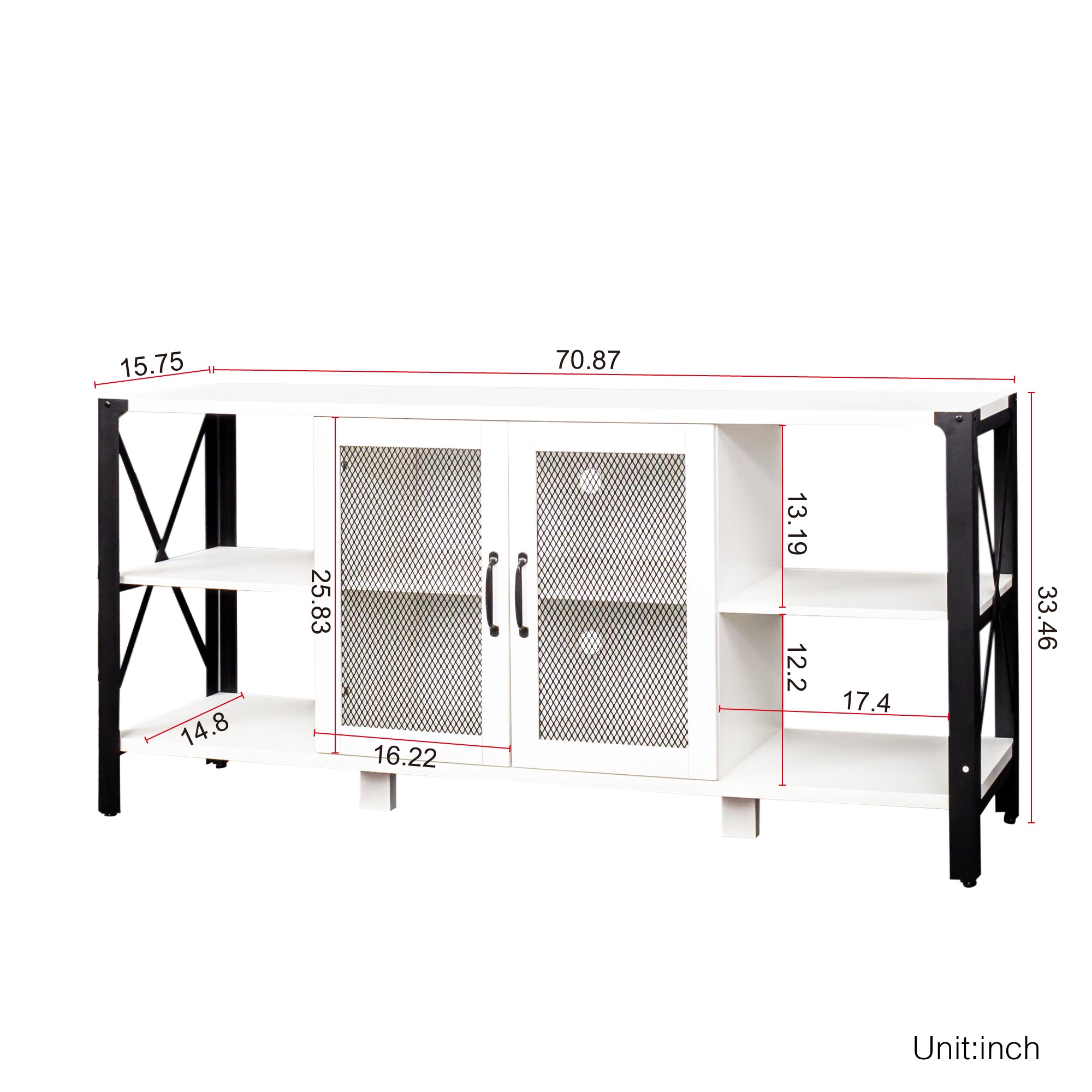 Industrial TV Stand for Living Room and Bedroom