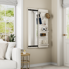 Wall-Mounted Full-Length Mirror - 47.6 x 15.7 Inch - White