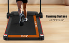 Quiet Folding Treadmill with Heart Rate Sensor