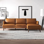 Lore L-Shaped Genuine Leather Sectional