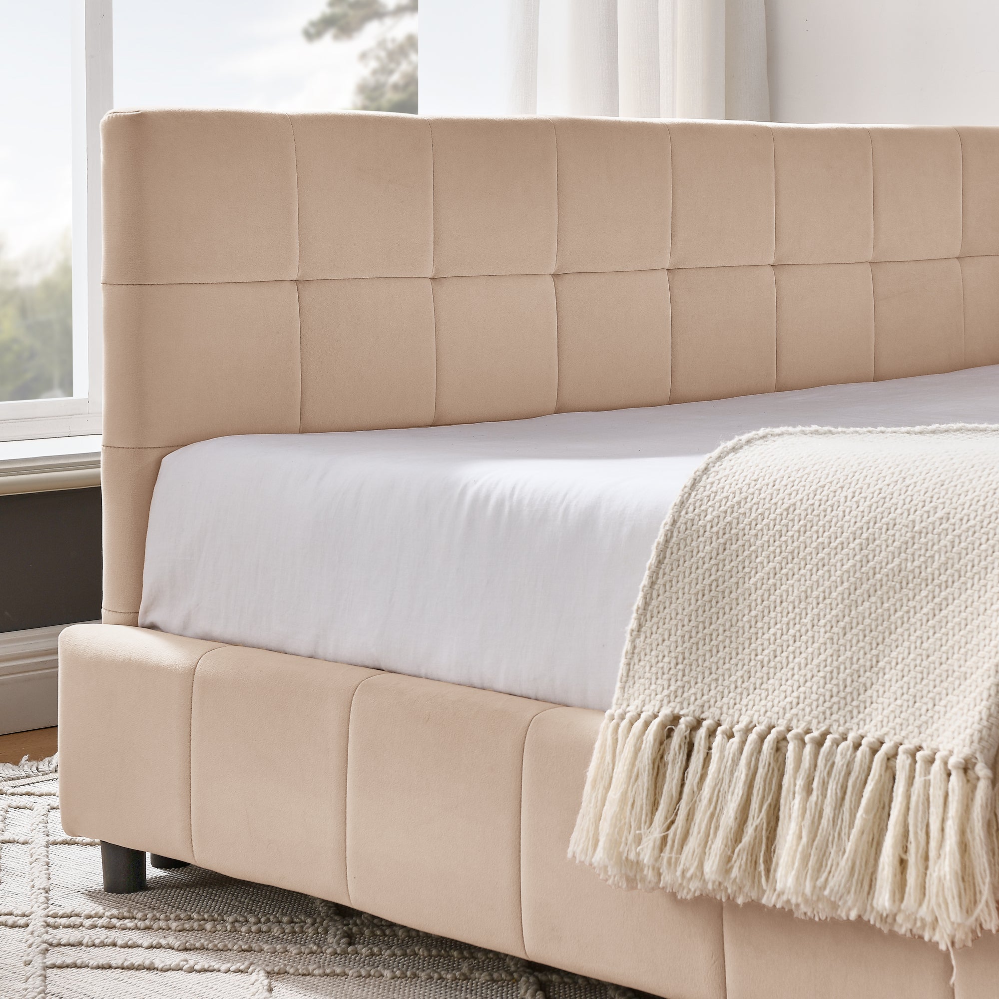 Full Size Upholstered Tufted Bed Frame