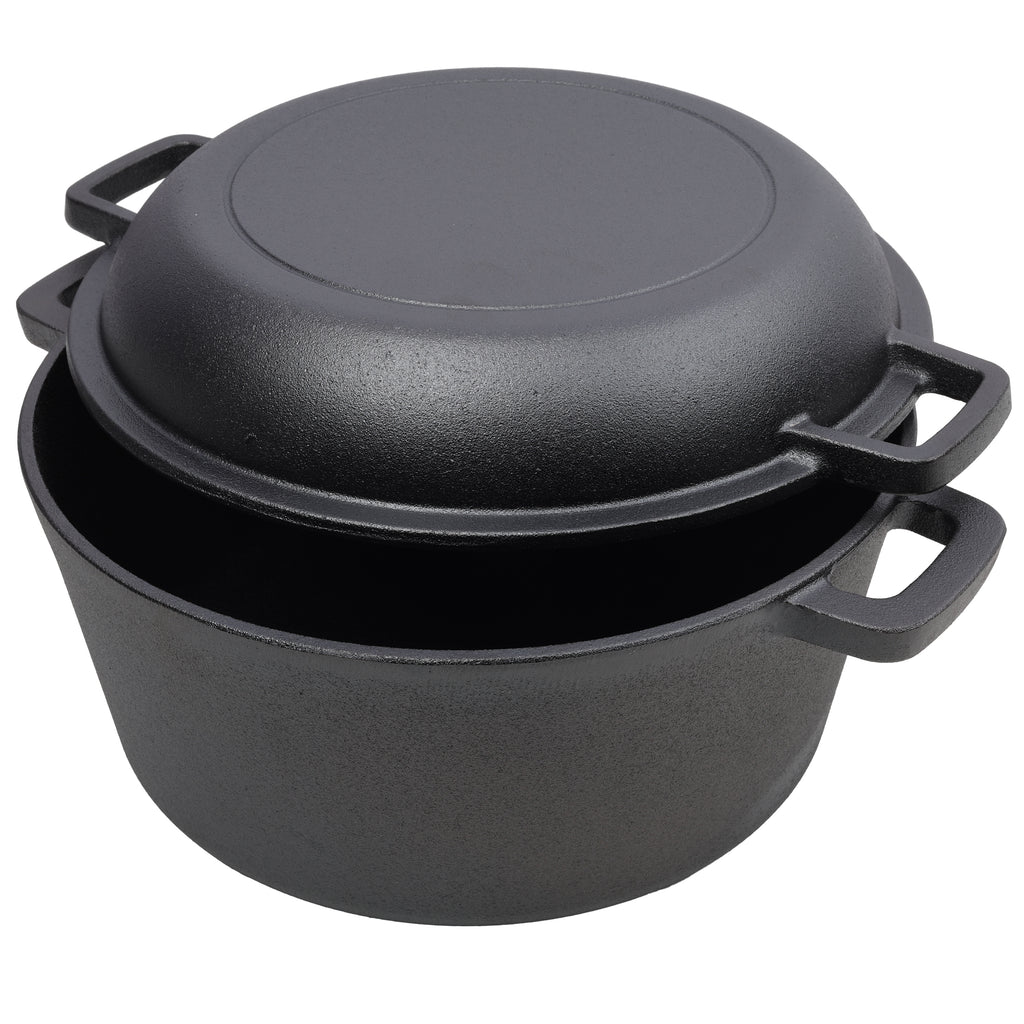 2 in 1 Pre-Seasoned Cast Iron Dutch Oven