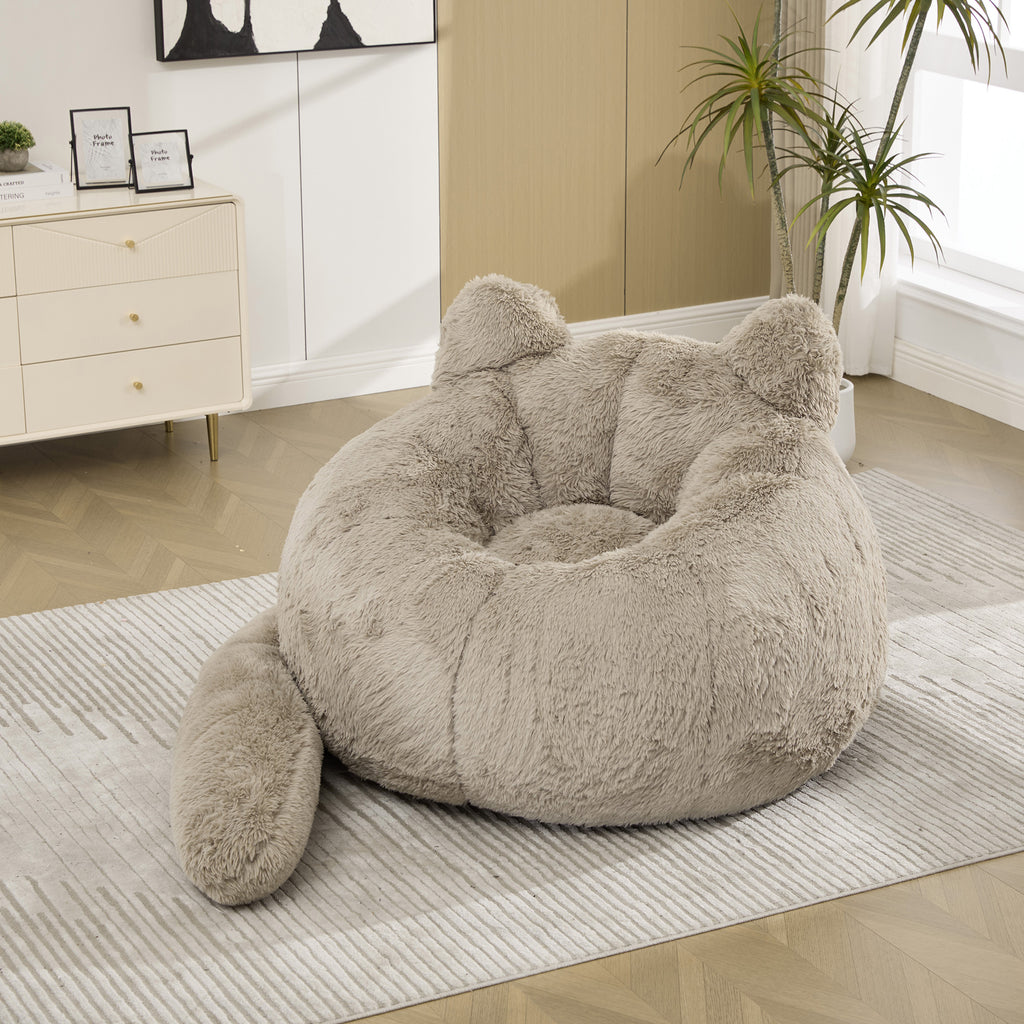 41.7'' W Boneless Single Sofa, Faux Fur Bean Bag Chair