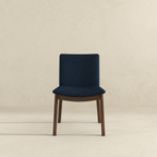 Laura Blue Linen Solid Wood Dining Chair Set of 2
