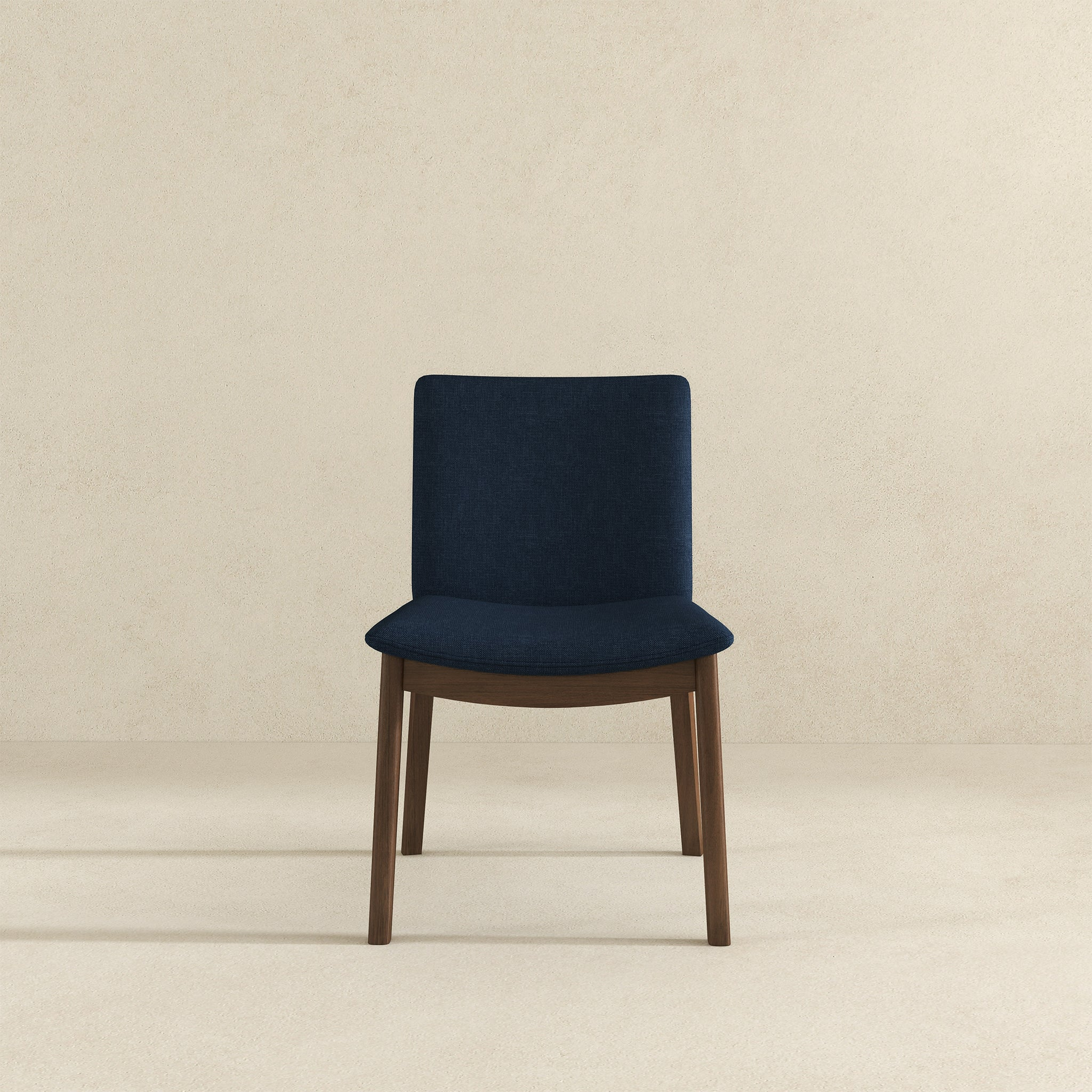 Laura Blue Linen Solid Wood Dining Chair Set of 2