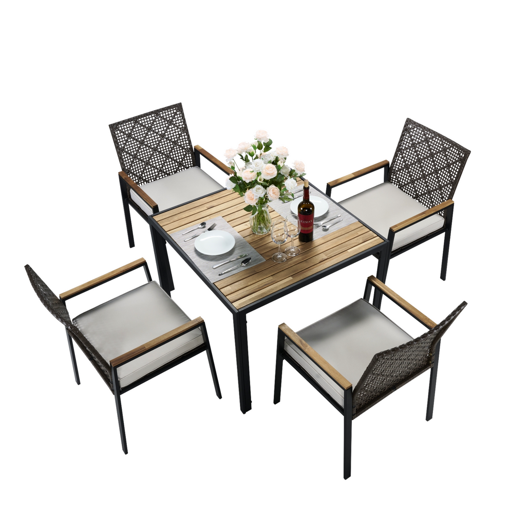 All Weather 5-Piece Patio Dining Table Set