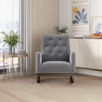 Premium Demetrius Light Grey Fabric Rocking Chair