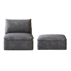 1 Middle Seat and Ottoman in Dark