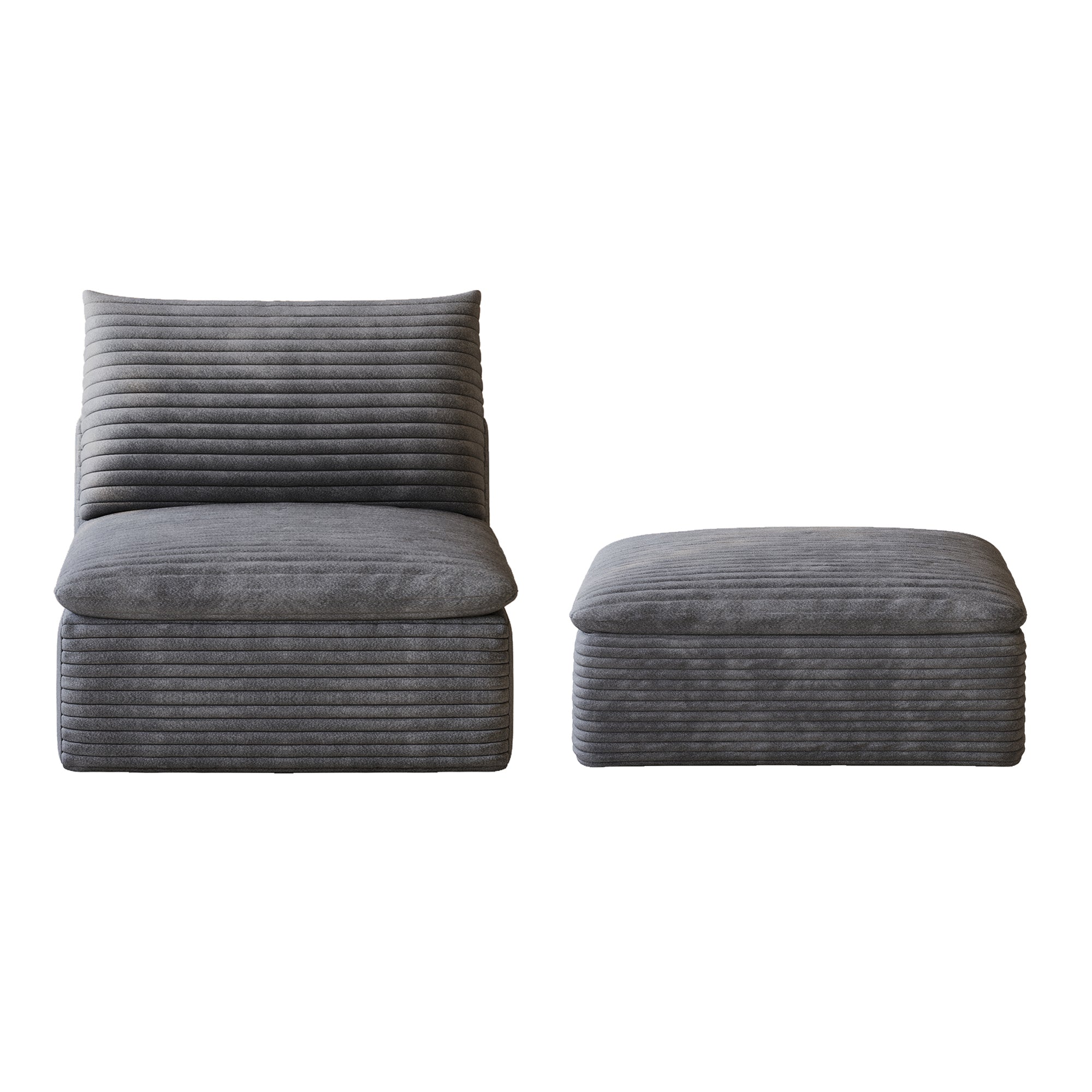 1 Middle Seat and Ottoman in Dark
