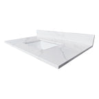37-Inch Quartz Bathroom Vanity Top with Undermount Sink