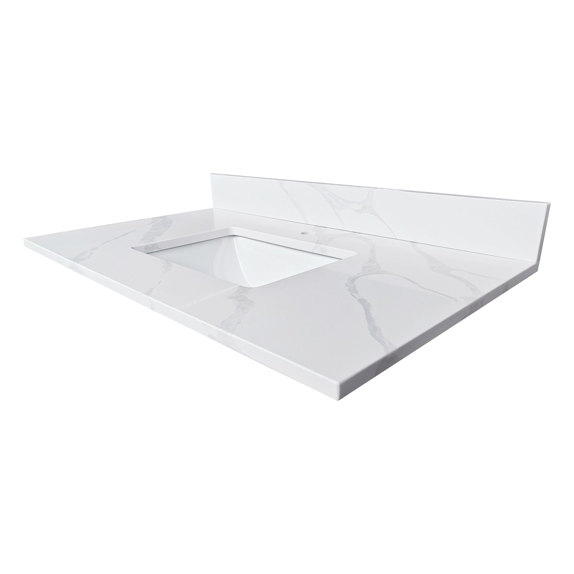 37-Inch Quartz Bathroom Vanity Top with Undermount Sink