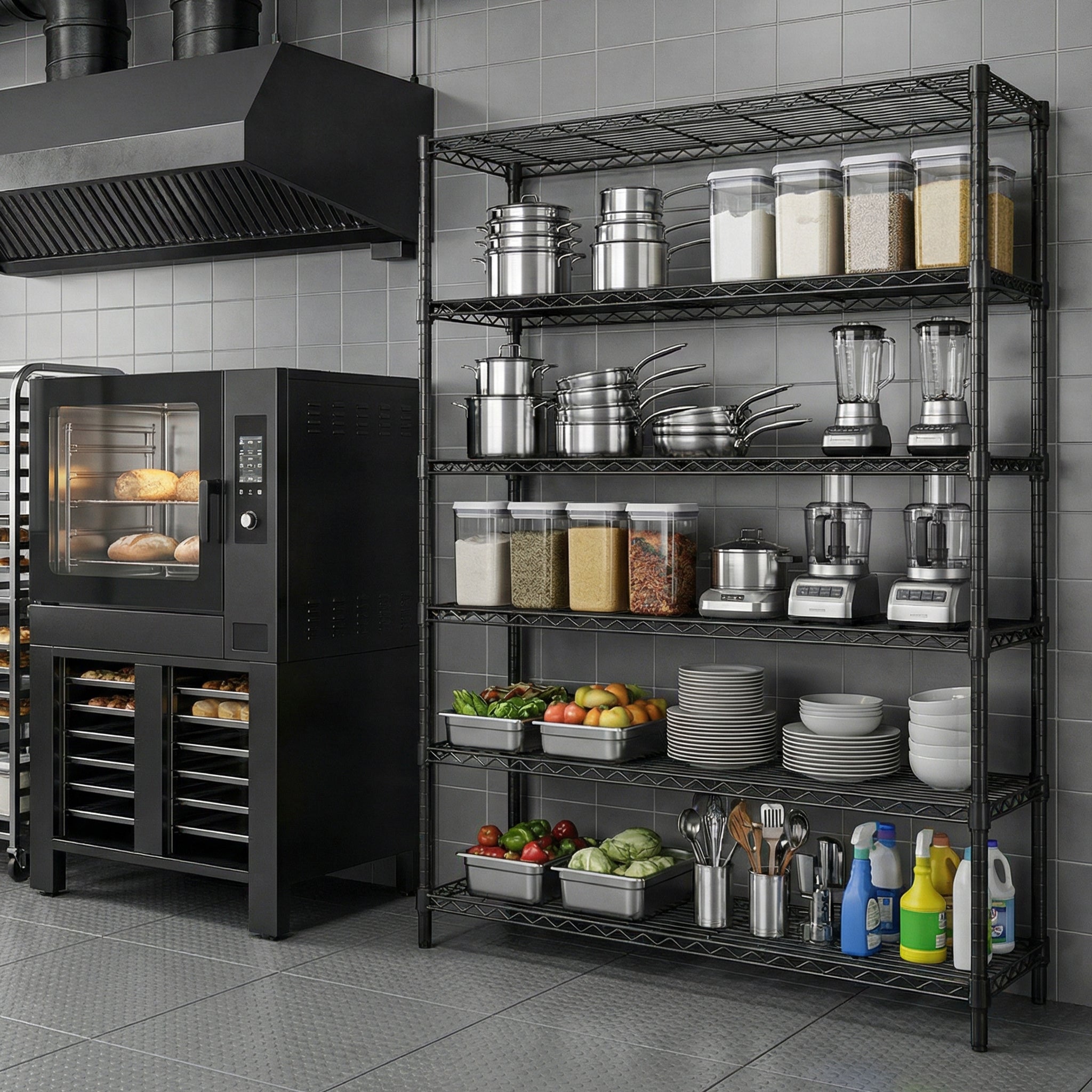 6 Tiers Storage Shelves - Heavy Duty Metal Shelving Unit